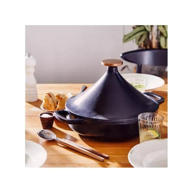 Tajine | Tajine Induction-BEKA NORI Tajine en fonte Emaillée Ronde Noir D28