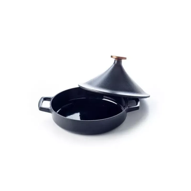 Tajine | Tajine Induction-BEKA NORI Tajine en fonte Emaillée Ronde Noir D28