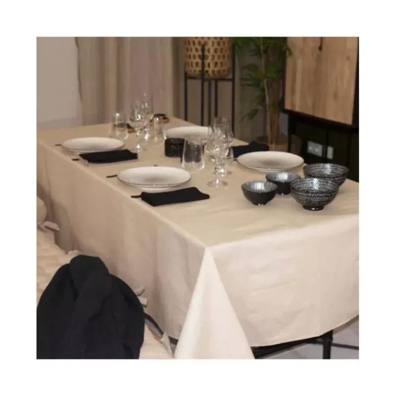 Nappe Table Rectangulaire-Sud Etoffe PALACE Nappe 70% coton 30% polyester enduit 250X150 Lin