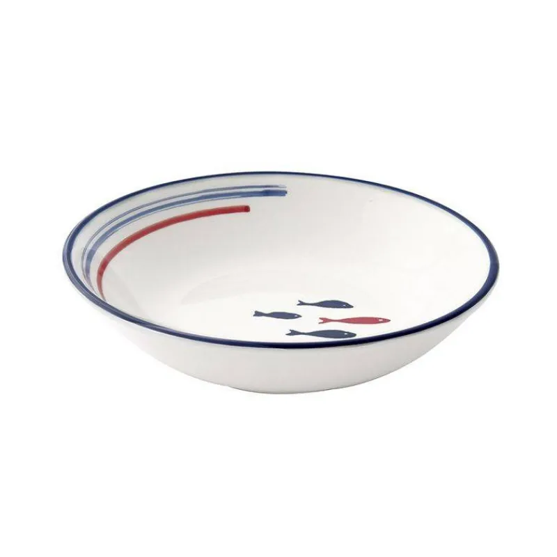 Assiettes Creuses-Easy Life PANTELLERIA Assiette Creuse soupe en Céramique D22 Poissons
