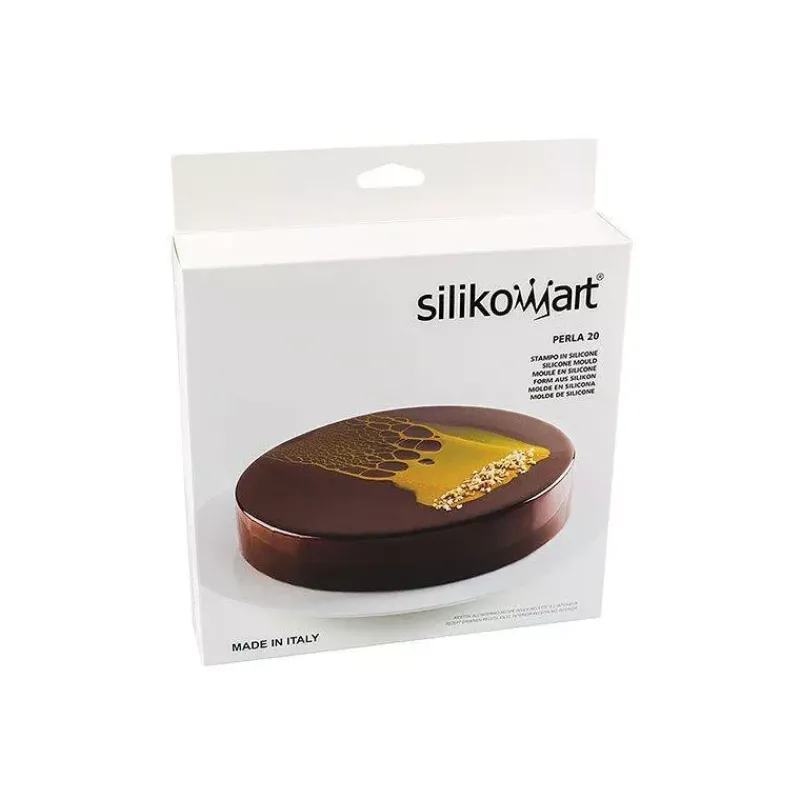 Moules Silikomart | Moules À Gâteaux Silicone-SilikoMart PERLA Moule rond bord droit en silicone 3Design D20 cm
