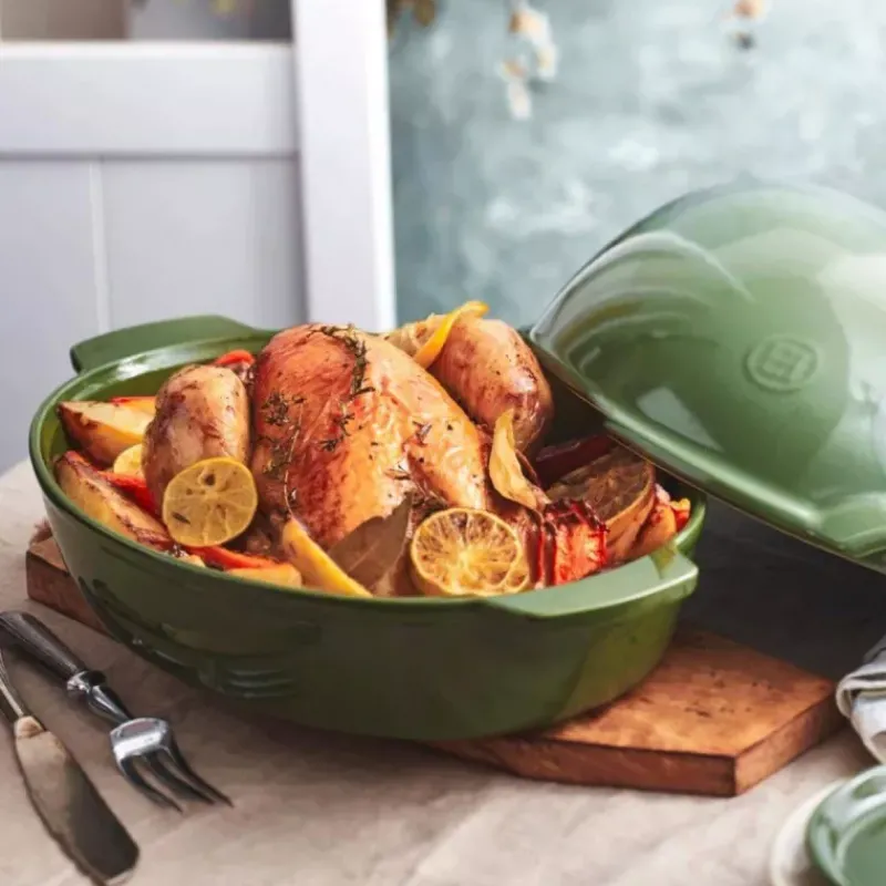 Briques Et Diables-Emile HENRY Petite Brique à rôtir Plat à poulet   Charme Orange Terracotta