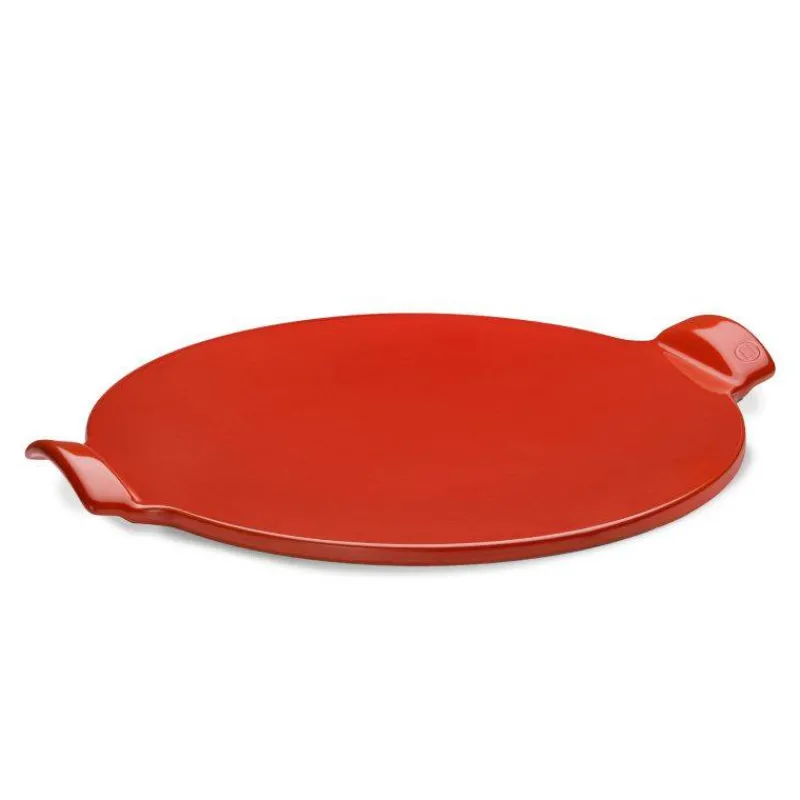 Ustensiles De Cuisine Pour Pizzas | Pizzas-Emile HENRY PIZZA Stone 36cm Four BBQ Fond Lisse Rouge Coquelicot