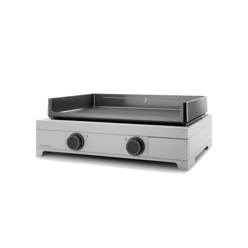 Plancha Électrique | Planchas-FORGE ADOUR Plancha Electrique en fonte Châssis Inox 2 feux MODERN 60