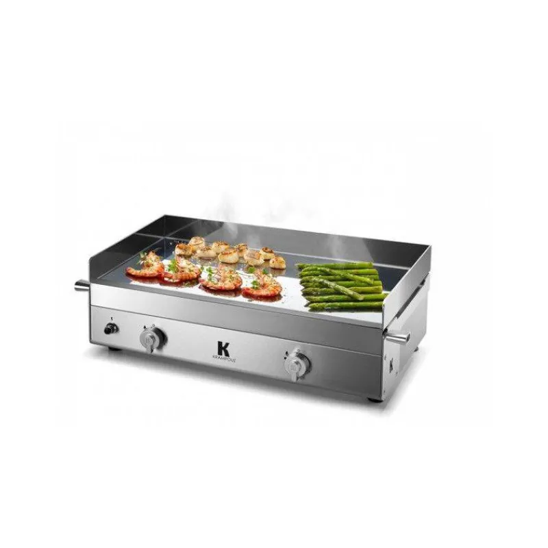 Krampouz Plancha | Bbq Planchas Grills Fabriqués En France-KRAMPOUZ Plancha Gaz INOX  2 x 2250 W PLANCHA K   65 x 40 cm