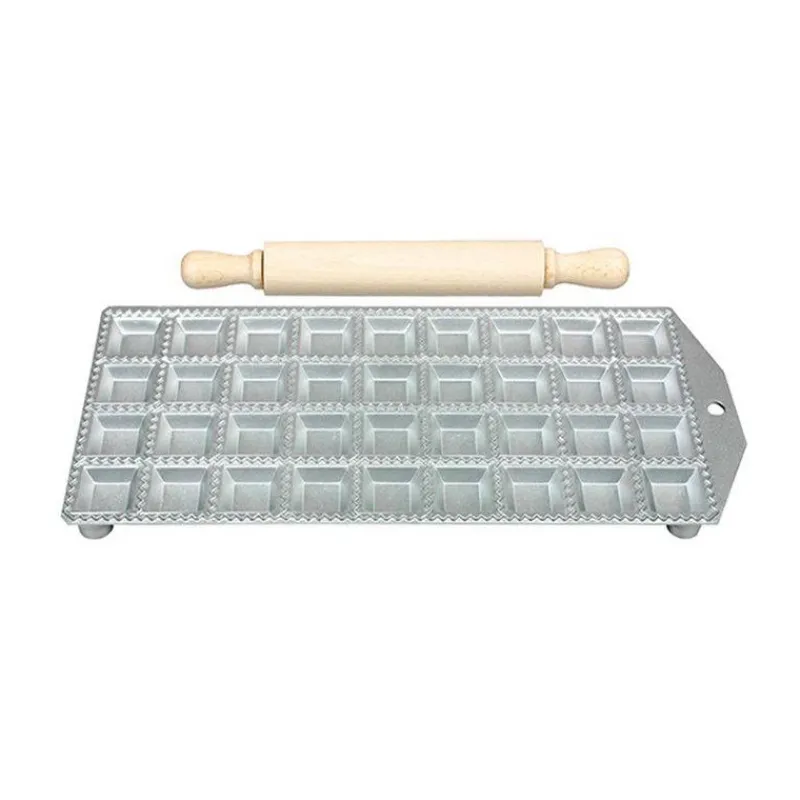 Préparer Les Pâtes-La Casserolerie Plaque à 36 raviolis 13.5  x  29cm + Rouleau Bois