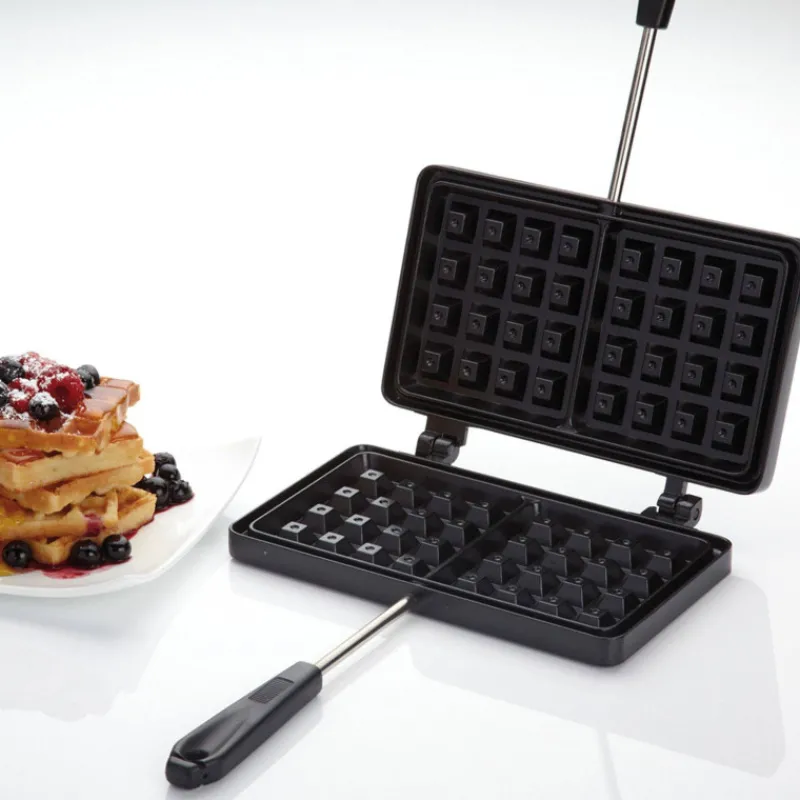 Gaufres Et Croques-Kitchen Craft Plaque Gaufres Gaufrier de cuisinière en fonte aluminium revêtement antiadhésif