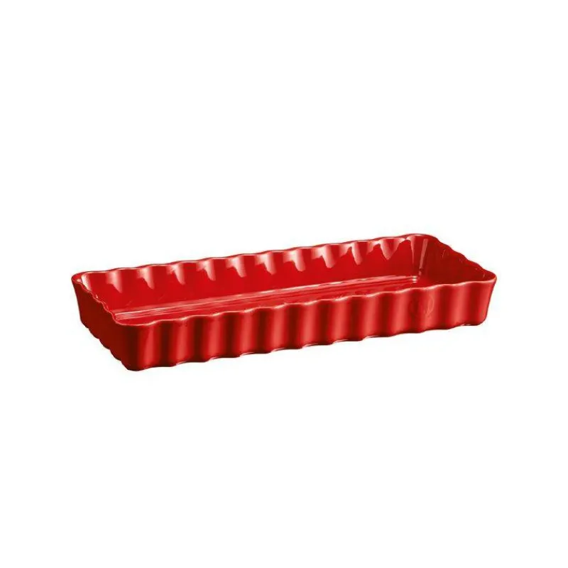 Moules À Tarte-Emile HENRY Plat à Tarte Tourtière Rectangulaire Longue Rouge Grand Cru