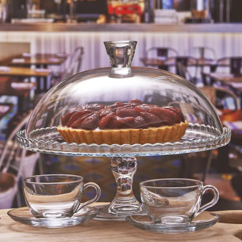 Plats À Gâteaux | Plats À Fromage-La Casserolerie Plat Tarte Gâteaux ou Fromage en Verre sur Pied avec Cloche