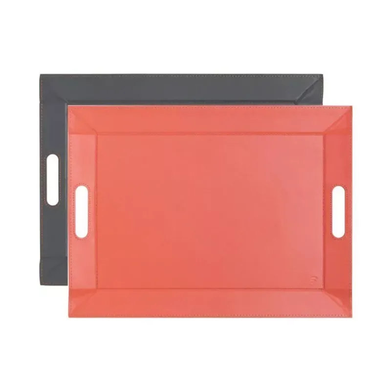 Plateaux Pliables-Freeform Plateau bicolore réversible GRIS ardoise / CORAIL  45X35 cm