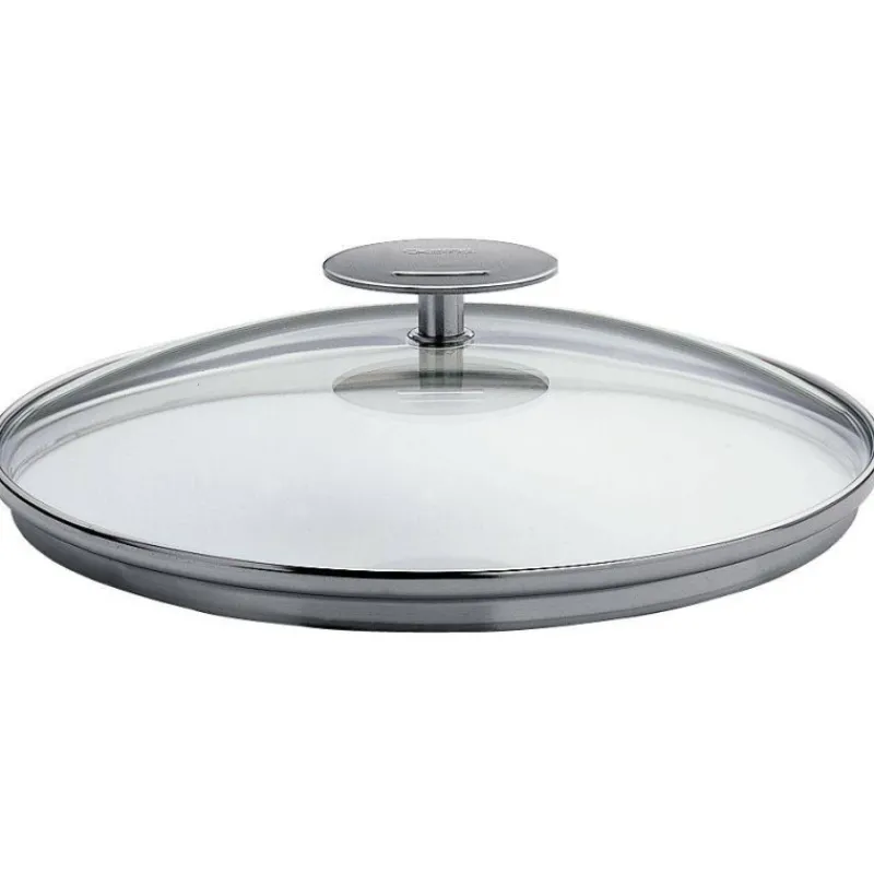 Couvercles En Verre-CRISTEL PLATINE Couvercle amovible verre cerclé Inox D 14