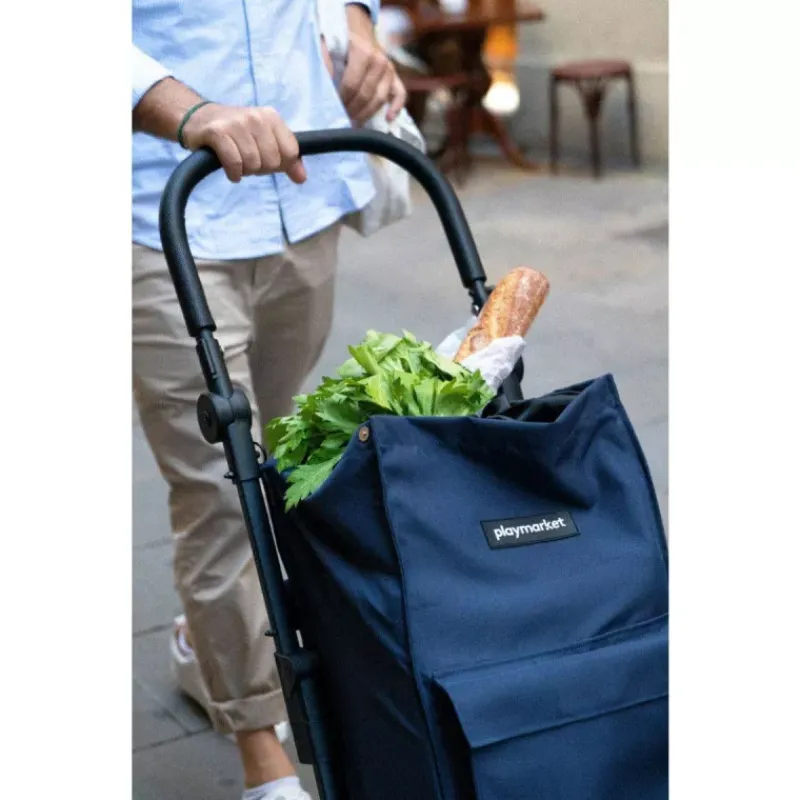 Poussettes De Marché-Playmarket POCKET Poussette de marché Chariot de courses Pliable Bleu Indigo
