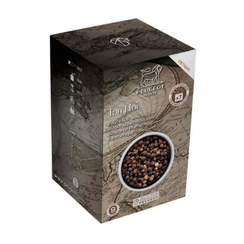 Epices-PEUGEOT Poivre noir Tan Hoi du Vietnam Sachets fraicheur 140g