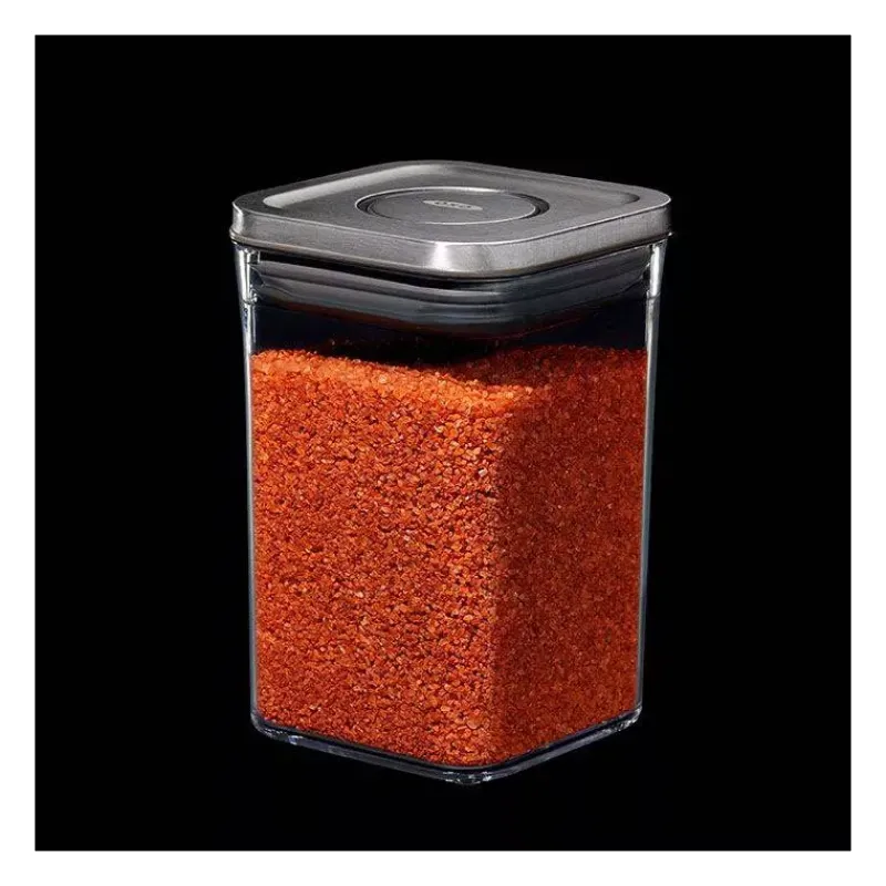 Boites Hermétiques-OXO POP INOX Boite de conservation 1 L Couvercle hermétique carré