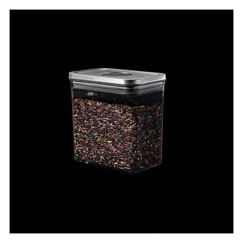 Boites Hermétiques-OXO POP INOX Boite de conservation 1,6 L Couvercle hermétique rectangle Café