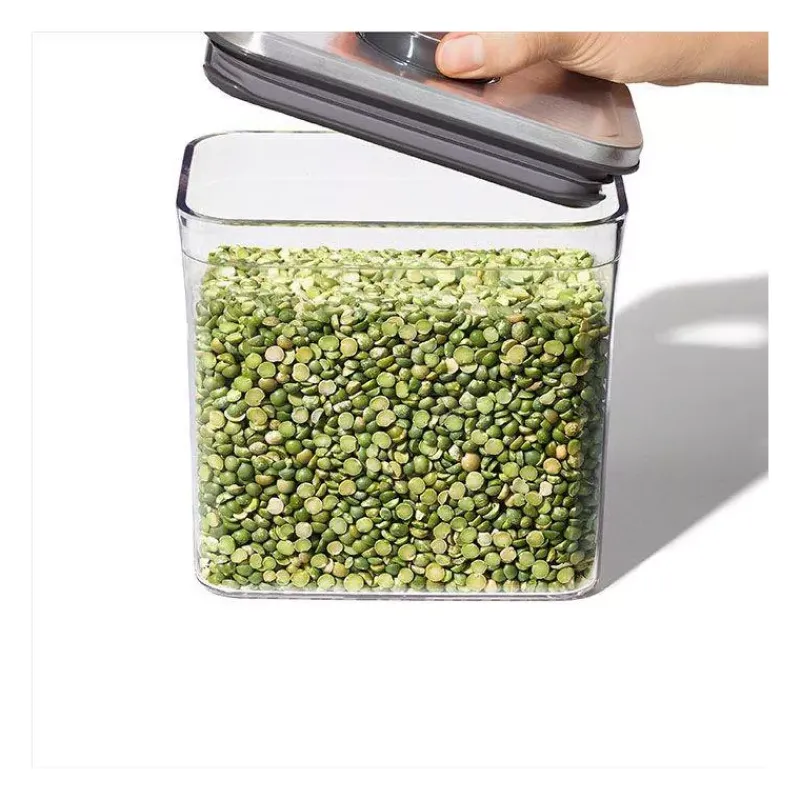 Boites Hermétiques-OXO POP INOX Boite de conservation 1,6 L Couvercle hermétique rectangle Café