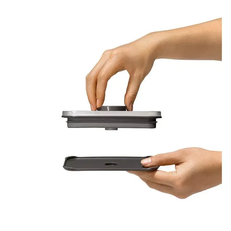 Boites Hermétiques-OXO POP INOX Boite de conservation 1,6 L Couvercle hermétique rectangle Café