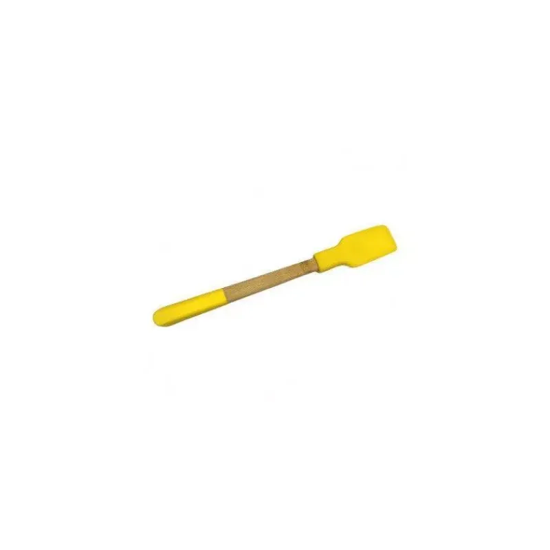 Spatules De Pâtisserie-Pebbly POP Mini Spatule en silicone manche en bambou Jaune