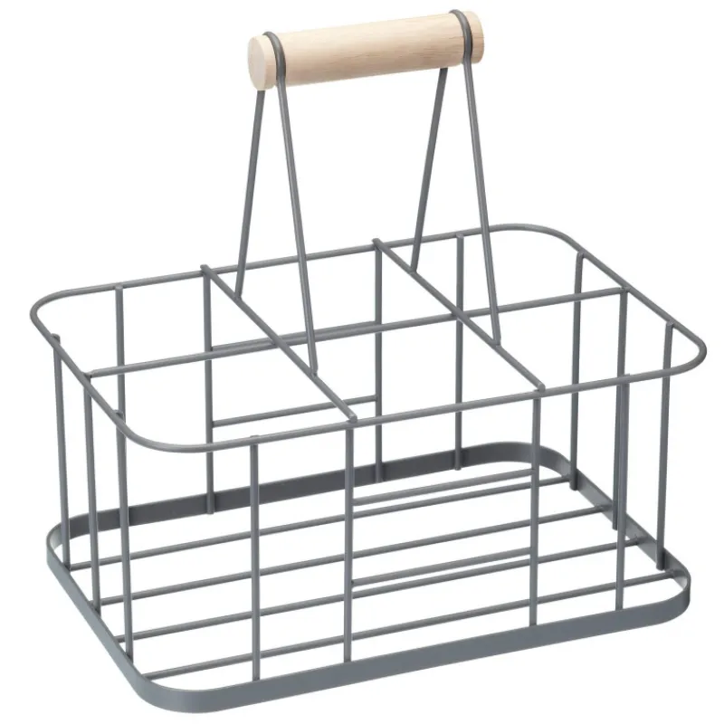 Range Bouteilles | Portes Bouteilles-Kitchen Craft Porte bouteilles en Fer Gris Living Nostalgia - pour 6 bouteilles