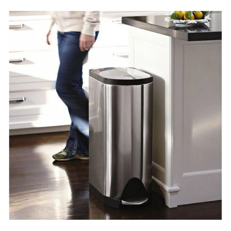 Poubelles À Pédale-simplehuman Poubelle de cuisine rectangulaire BUTTERFLY 30 L