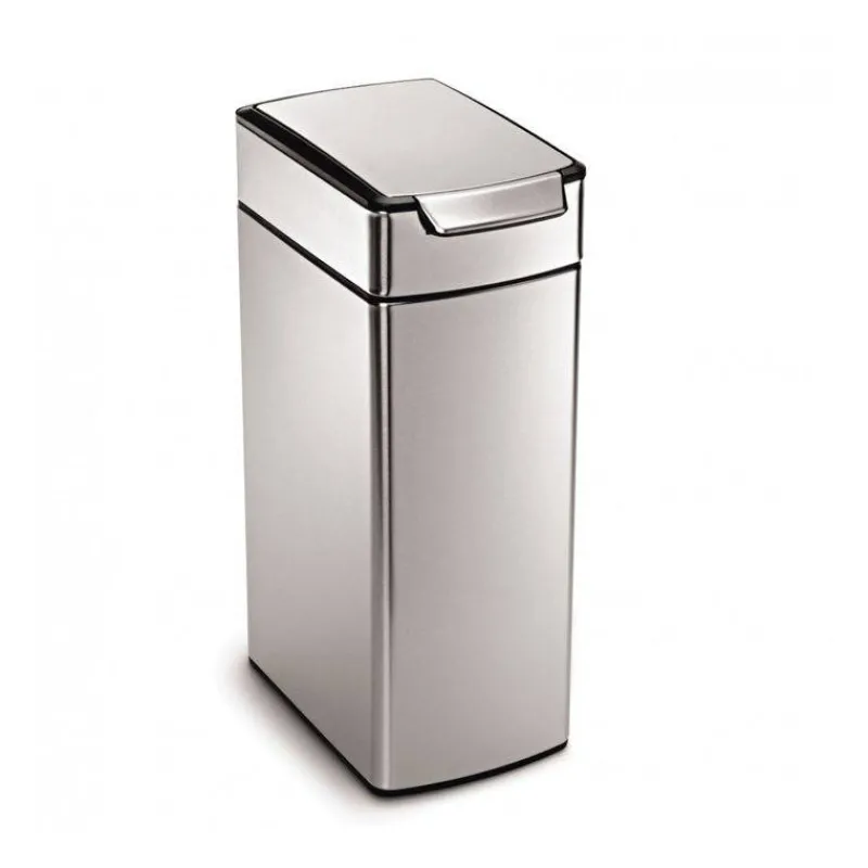 Poubelles À Pédale-simplehuman Poubelle de cuisine rectangulaire SLIM TOUCH BAR 40 L INOX