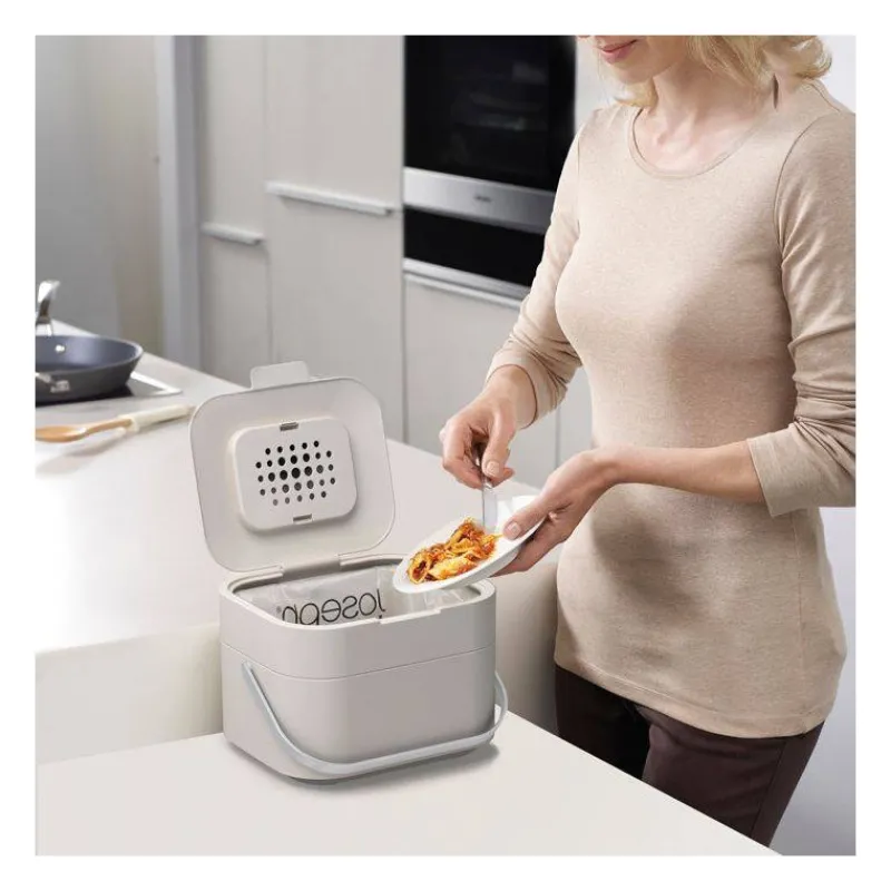 Poubelles De Tri Sélectif-Joseph Joseph Poubelle de cuisine Tri Sélectif modulable Stack 4 L Blanc Stone