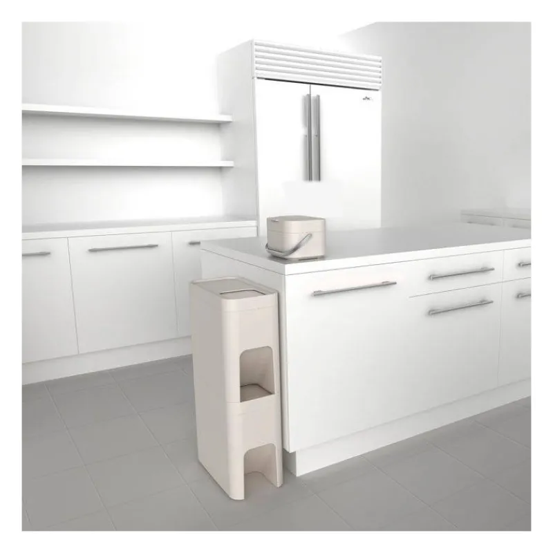 Poubelles De Tri Sélectif-Joseph Joseph Poubelle de cuisine Tri Sélectif modulable Stack 4 L Blanc Stone