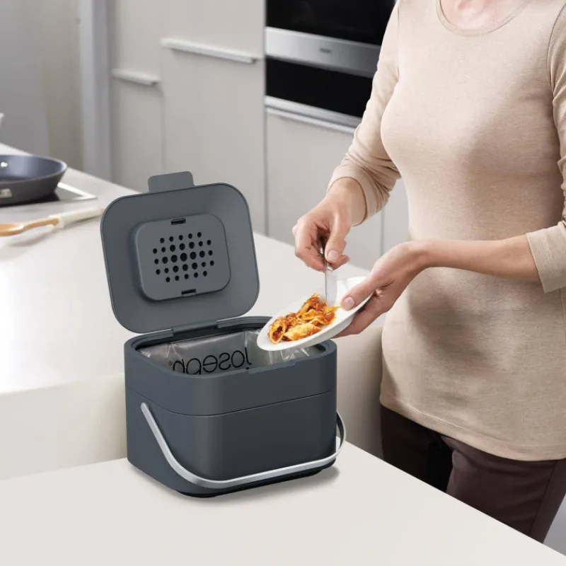 Poubelles De Tri Sélectif-Joseph Joseph Poubelle de cuisine Tri Sélectif modulable Stack 4 L Gris Anthracite