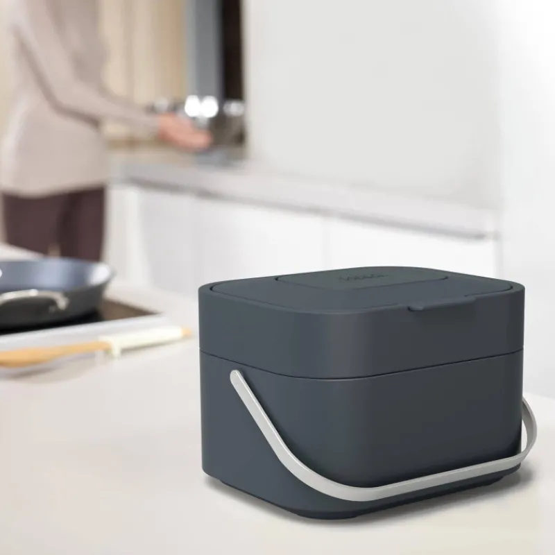 Poubelles De Tri Sélectif-Joseph Joseph Poubelle de cuisine Tri Sélectif modulable Stack 4 L Gris Anthracite