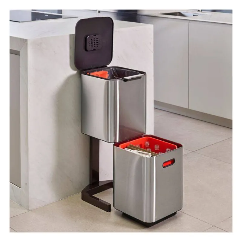Poubelles De Tri Sélectif-Joseph Joseph Poubelle de cuisine Tri Sélectif TOTEM Compact 40 L Inox