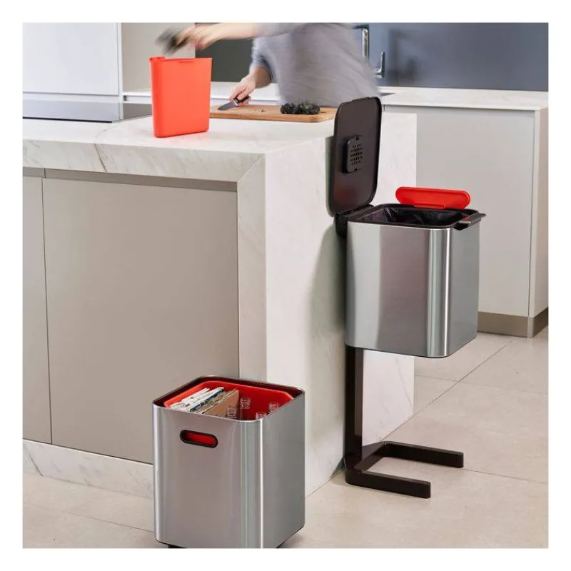 Poubelles De Tri Sélectif-Joseph Joseph Poubelle de cuisine Tri Sélectif TOTEM Compact 40 L Inox