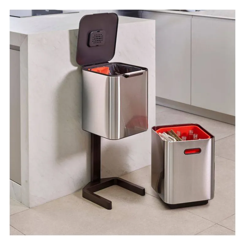 Poubelles De Tri Sélectif-Joseph Joseph Poubelle de cuisine Tri Sélectif TOTEM Compact 40 L Inox