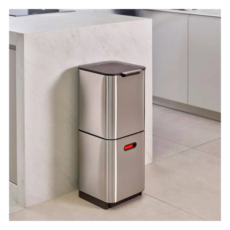 Poubelles De Tri Sélectif-Joseph Joseph Poubelle de cuisine Tri Sélectif TOTEM Compact 40 L Inox