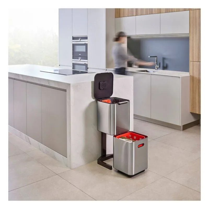 Poubelles De Tri Sélectif-Joseph Joseph Poubelle de cuisine Tri Sélectif TOTEM Compact 40 L Inox