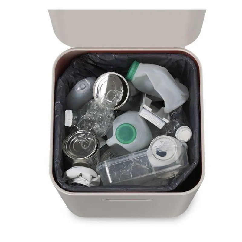 Poubelles De Tri Sélectif-Joseph Joseph Poubelle de cuisine Tri Sélectif TOTEM Compact 40 L Stone Pierre