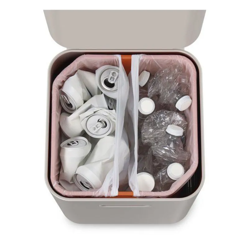 Poubelles De Tri Sélectif-Joseph Joseph Poubelle de cuisine Tri Sélectif TOTEM Compact 40 L Stone Pierre