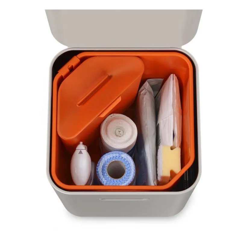 Poubelles De Tri Sélectif-Joseph Joseph Poubelle de cuisine Tri Sélectif TOTEM Compact 40 L Stone Pierre