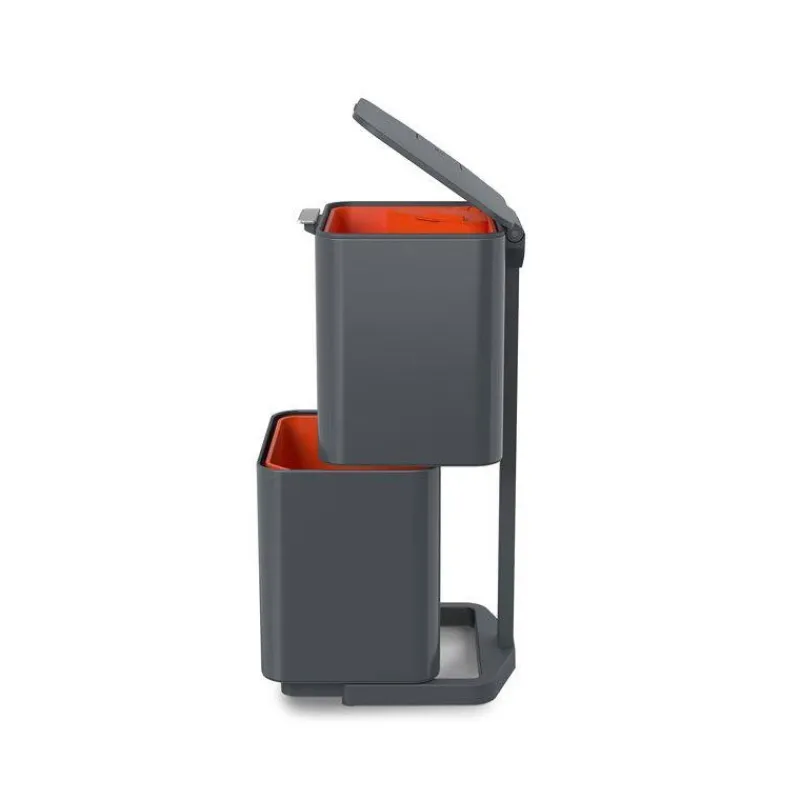 Poubelles De Tri Sélectif-Joseph Joseph Poubelle de cuisine Tri Sélectif TOTEM Max 60 L Gris Graphite