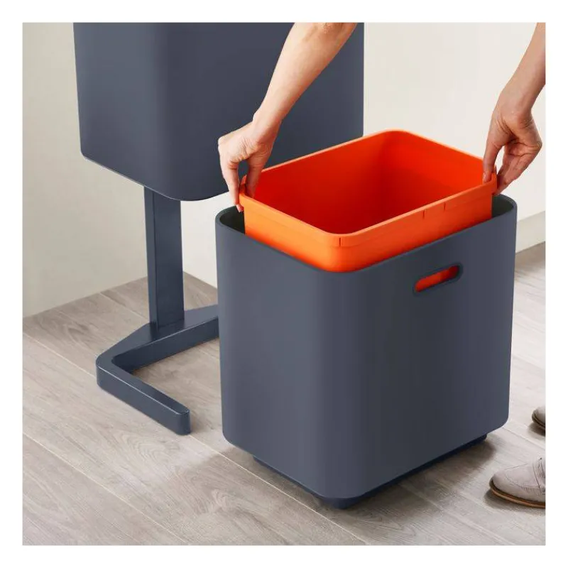 Poubelles De Tri Sélectif-Joseph Joseph Poubelle de cuisine Tri Sélectif TOTEM Max 60 L Gris Graphite