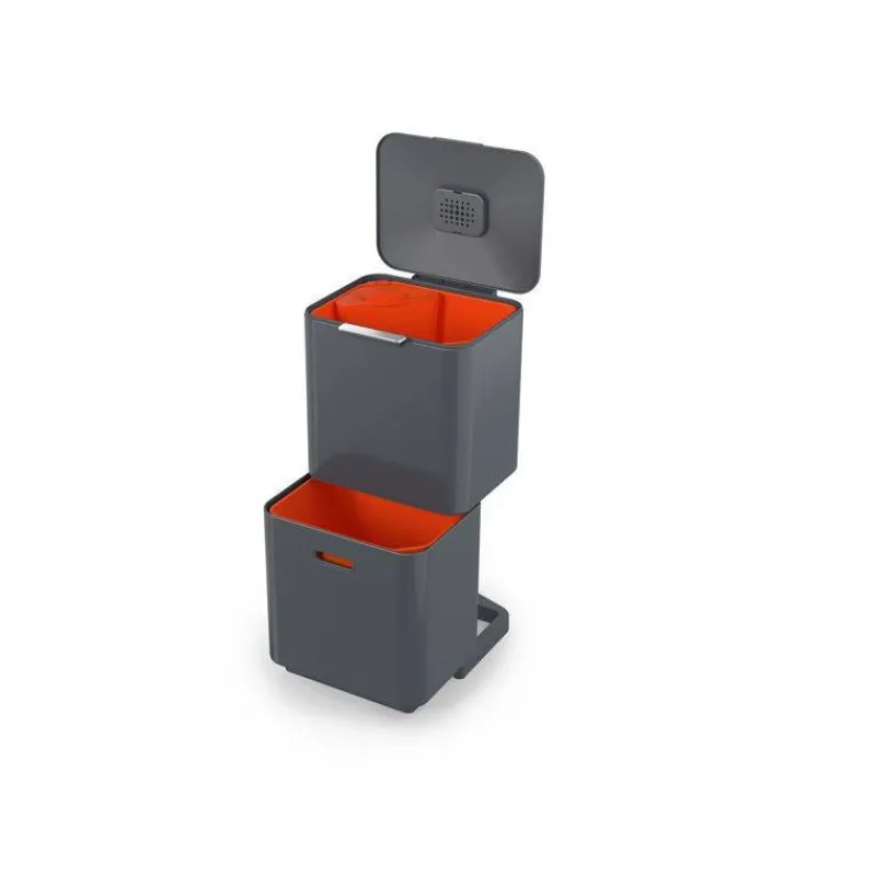Poubelles De Tri Sélectif-Joseph Joseph Poubelle de cuisine Tri Sélectif TOTEM Max 60 L Gris Graphite