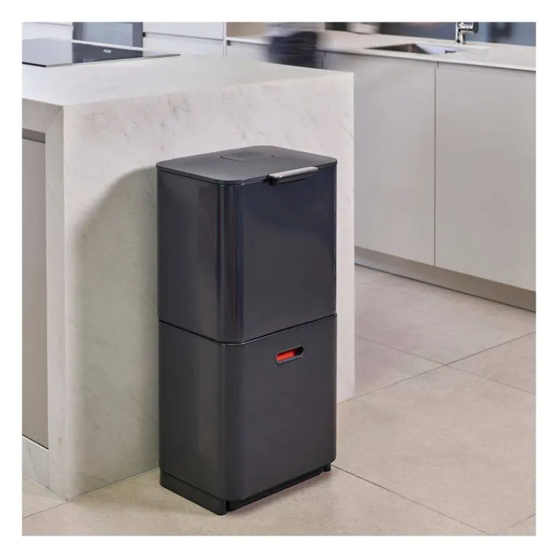 Poubelles De Tri Sélectif-Joseph Joseph Poubelle de cuisine Tri Sélectif TOTEM Max 60 L Gris Graphite
