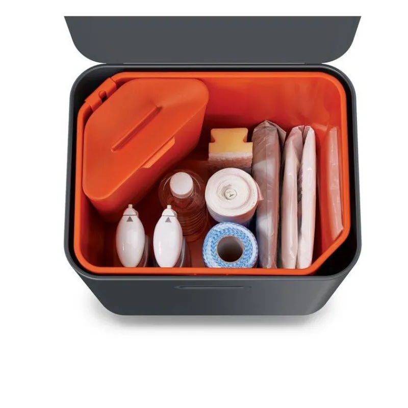 Poubelles De Tri Sélectif-Joseph Joseph Poubelle de cuisine Tri Sélectif TOTEM Max 60 L Gris Graphite