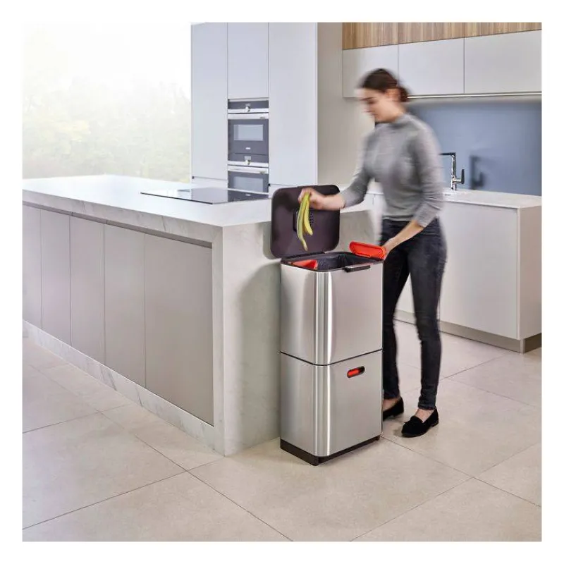 Poubelles De Tri Sélectif-Joseph Joseph Poubelle de cuisine Tri Sélectif TOTEM Max 60 L Inox