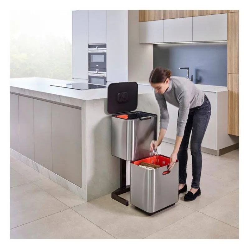 Poubelles De Tri Sélectif-Joseph Joseph Poubelle de cuisine Tri Sélectif TOTEM Max 60 L Inox