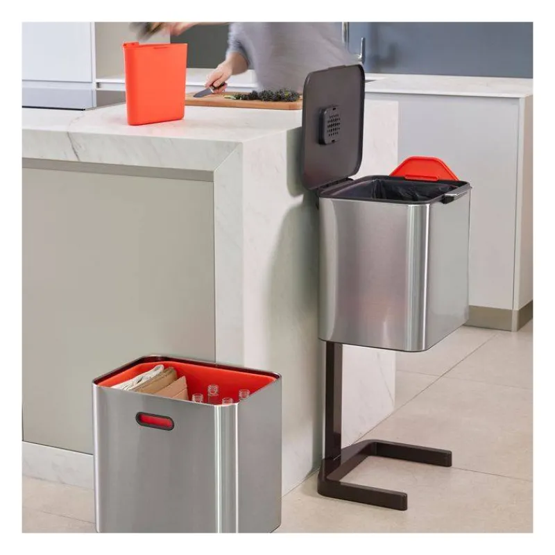 Poubelles De Tri Sélectif-Joseph Joseph Poubelle de cuisine Tri Sélectif TOTEM Max 60 L Inox