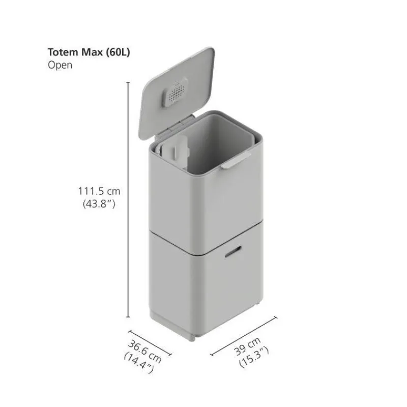 Poubelles De Tri Sélectif-Joseph Joseph Poubelle de cuisine Tri Sélectif TOTEM Max 60 L Inox