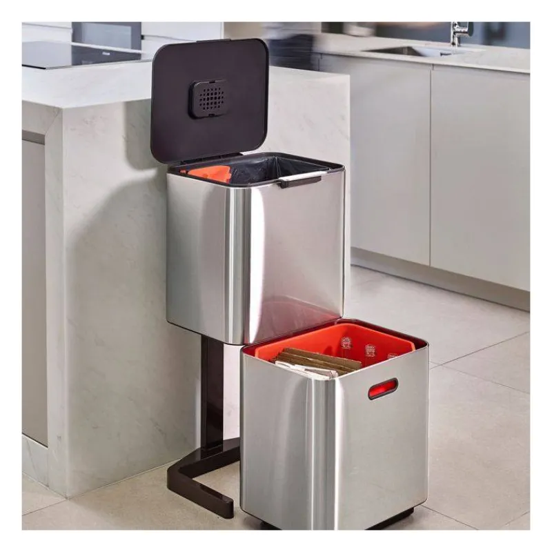 Poubelles De Tri Sélectif-Joseph Joseph Poubelle de cuisine Tri Sélectif TOTEM Max 60 L Inox