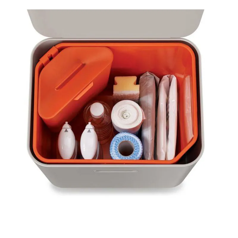 Poubelles De Tri Sélectif-Joseph Joseph Poubelle de cuisine Tri Sélectif TOTEM Max 60 L Stone Pierre