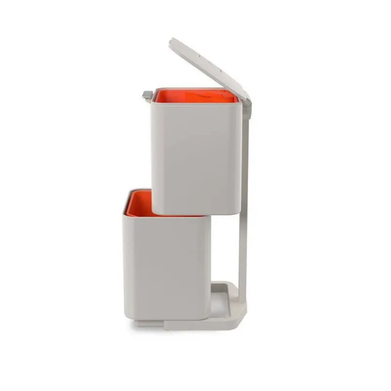 Poubelles De Tri Sélectif-Joseph Joseph Poubelle de cuisine Tri Sélectif TOTEM Max 60 L Stone Pierre