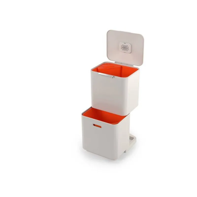 Poubelles De Tri Sélectif-Joseph Joseph Poubelle de cuisine Tri Sélectif TOTEM Max 60 L Stone Pierre